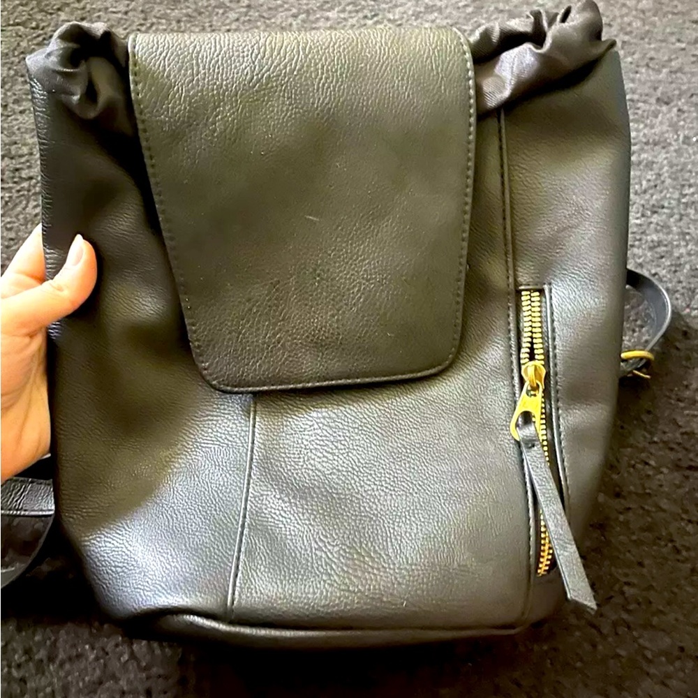 Small Faux Leather Backpack Purse